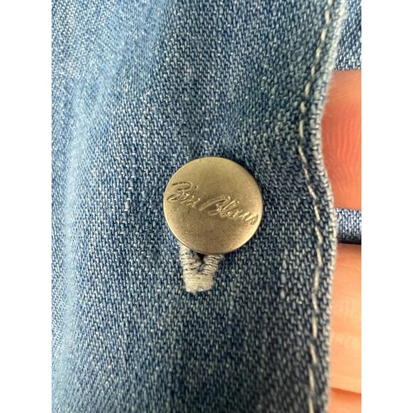 Vintage Bill Blass Women's Denim Jean Python Snake Print Collared Blouse Small - Picture 4 of 8